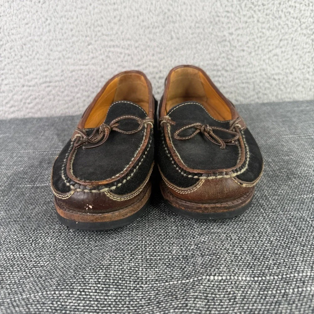 Cole Haan Boat Shoes Mens 8.5 M Black Brown Suede Leather Vibram 12682 Brazil